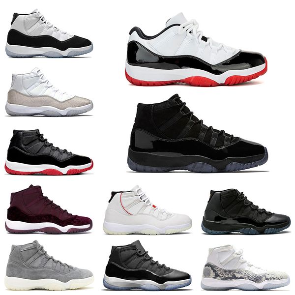 

11 мужская баскетбольная обувь 11s bred concord 45 металлическая серебряная шапочка и платье jam мужчины женщины спортивные кроссовки размер