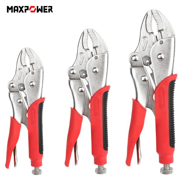 

140mm/180mm/220mm cr-v adjustable gourd mouth straight jaw c clamp locking mole vice grips pliers clamping hand welding tools