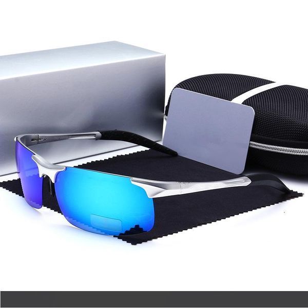 

sunglasses fashion metal outdoor cool uv400 tac sports cycling polarized sun glass good quality with box, White;black