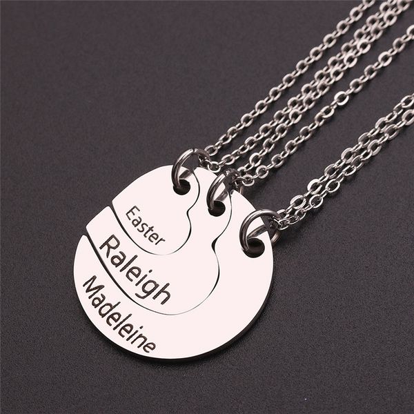 

3 pcs silver necklace jewelry engrave family names pendants necklaces custom name necklace personalized name for women