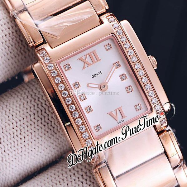 

new twenty 4 four 4910 swiss quartz womens watch diamond bezel silver dial diamond markers stainless steel bracelet puretime e142b2, Slivery;brown