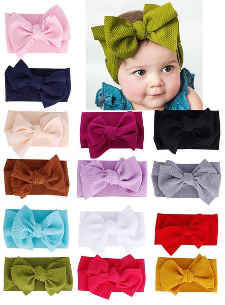 Nastro di Natale 14COLOR FIT TUTTO GIOCHI BRIMP BRIG GIORNA CANDA 7 pollici Big Bowknot Headwrap Kids Bow for Hair Cotton Wide Head Turban Neonato Fasci Candate