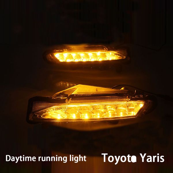 

2pcs led drl for toy0t a yaris car led drl daytime running light fog lamp grille and waterproof wire of harness