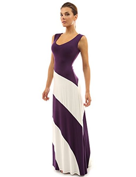 

pattyboutik women's v neck striped maxi dress, Black;gray