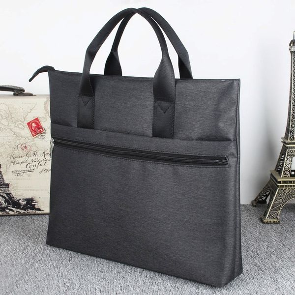 

men's hand leisure business briefcase data hand file men's bag conference bag, White