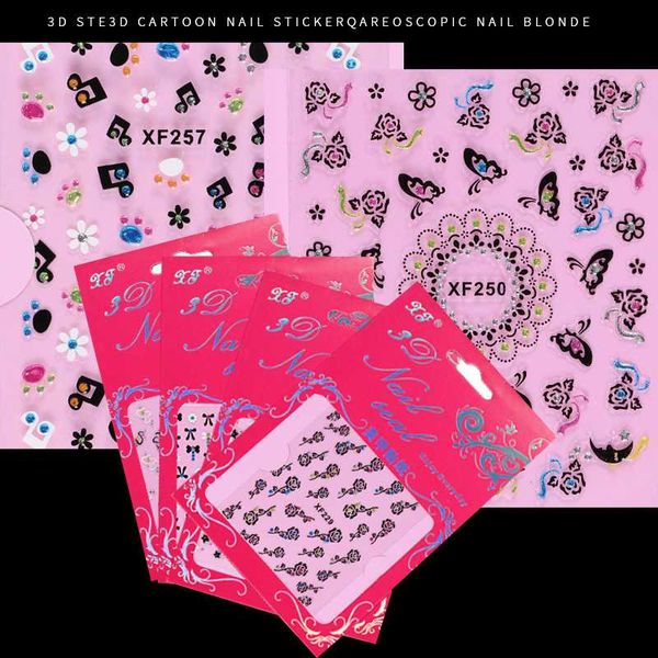 

stickers & decals diy nail 3d mix adhesive black simple style butterfly cartoon art durable waterproof decoration