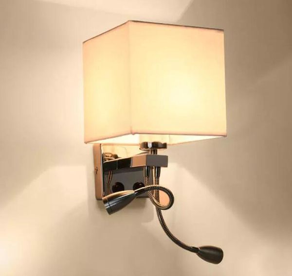 Grosshandel Moderne Led Wandleuchte Stoff Lampenschirm Schlafzimmer