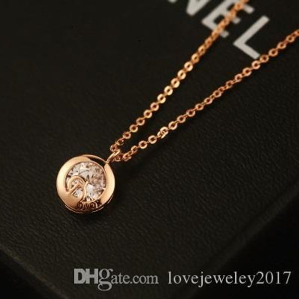 

new style women zircon pendant necklace alphabet diamond designer necklaces gold plated letter clavicle chain fashion jewelry, Silver