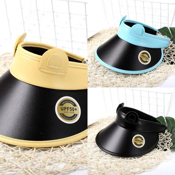 

children's sun men's summer sun-proof large cornice cornice cap eaves cap empty hat girls traveling sun hat, Yellow