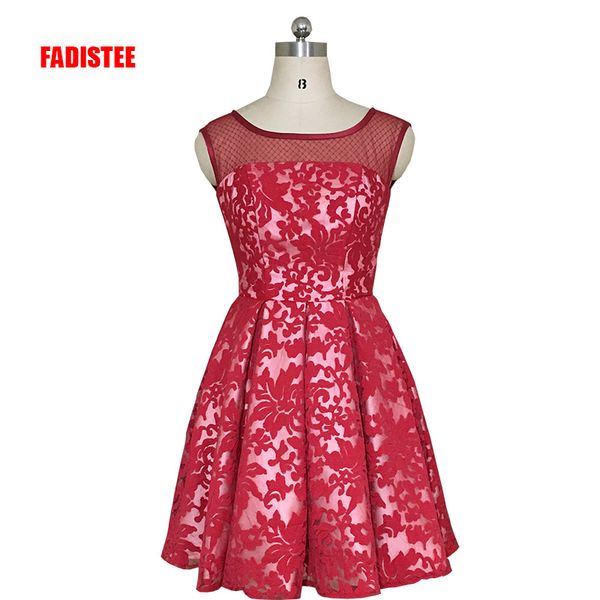 

новое поступление элегантное короткое платье коктейльные бальные платья кружевное платье а-стиль, Black