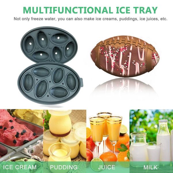 

football shaped whisky wine ice cube tray maker 3d football ice cube mold chocolate mould bar party supplies