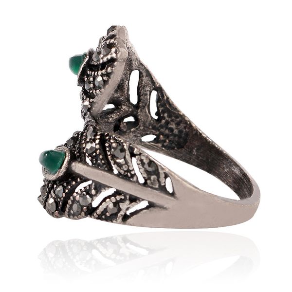 

wholesale- and american fashionable hand ornaments high-grade middle east fashion finger rings blow-out feather index finger rings, Silver