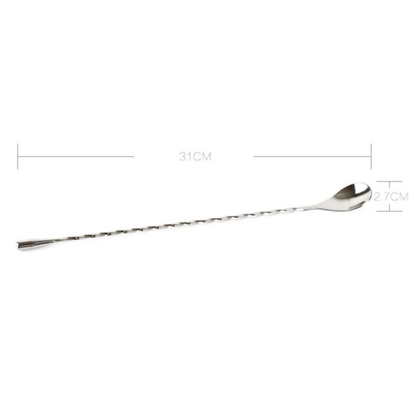 

stainless steel threaded bar spoon swizzle stick coffee cocktail whisks wine spoons barware bartender tools accessories sale