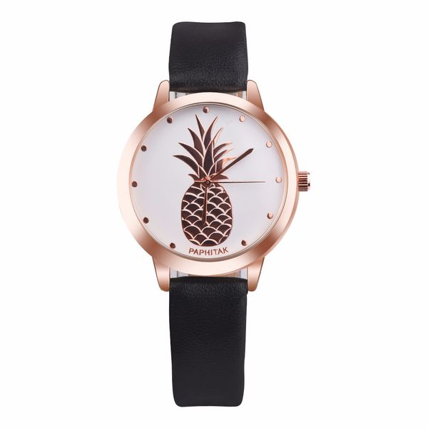 

fashion casual women's bracelet watches clock pineapple pattern faux leather strap analog quartz wrist watch bayan kol saati, Slivery;brown
