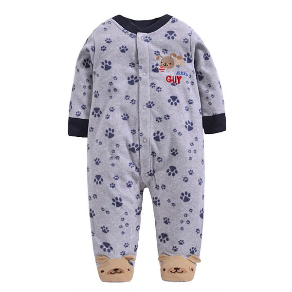 

2020 autumn winter fleece baby rompers coats for infant clothes lovely toddler clothing cartoon jumpsuits for baby boys clothes, Blue