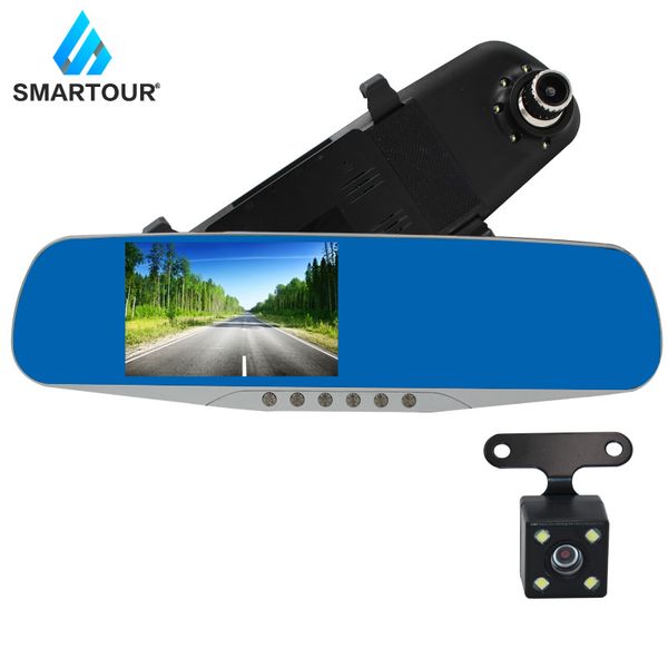 

smartour 4.3 дюймов автомобильный видеорегистратор зеркало автомобильный видеорегистратор hd 1080p зеркало заднего вида цифровой видеорегист