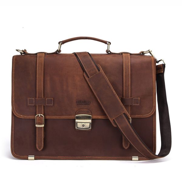 

2020 genuine mens leather lapmessenger bags man business affairs briefcase inch portable computer package designer sale