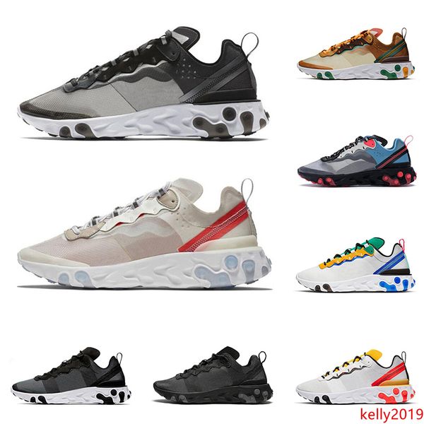 

2020 react element 87 55 running shoes for men women light bone triple black bred hyper pink mens trainers sports sneakers runner