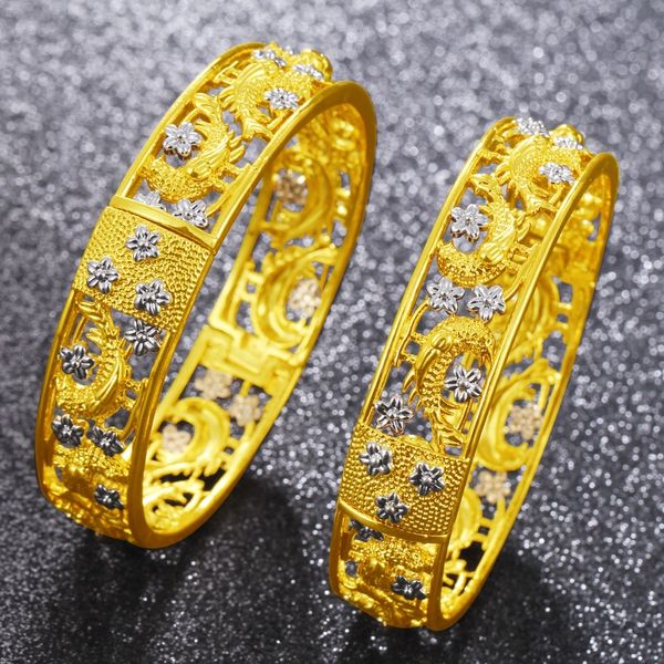 

new design hollow dragon open cuff bangle for women vietnam alluvial bracelets weeding jewelry, Black