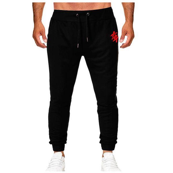 

men's winner pants 2019 new fashion autumn winner casual outdoor sports running drawstring printing long pants y822, Black