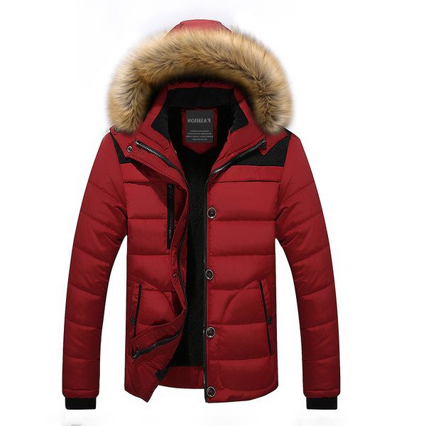 

new 2019 arrival warm winter jacket men hooded casual slim parka men's winter coat, Tan;black