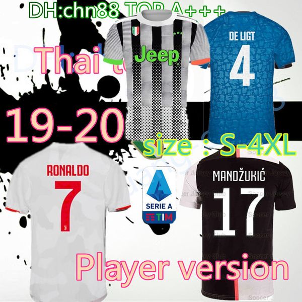 

S 4xl player ver ion 2019 20 palace fourth ronaldo juventu occer jer ey 19 20 juve de ligt dybala higuain bernarde chi football hirt, Black;yellow