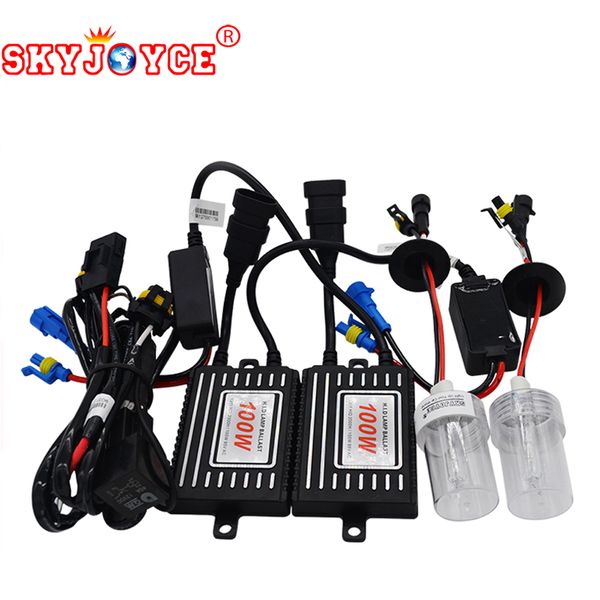 

skyjoyce high power hid bulbs headlight h11 h7 hb3 hb4 h1 100w hid kits 4300k 5000k 6000k 8000k fast bright h4-2 100w d2y d2h