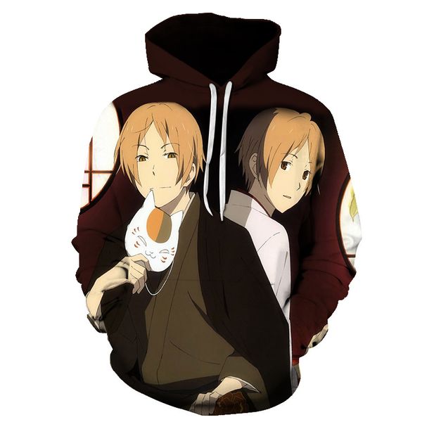

2019 natsume's book 3d-print толстовки нежный мужчина для исцеления мужчина / женщина / ребенок, Black