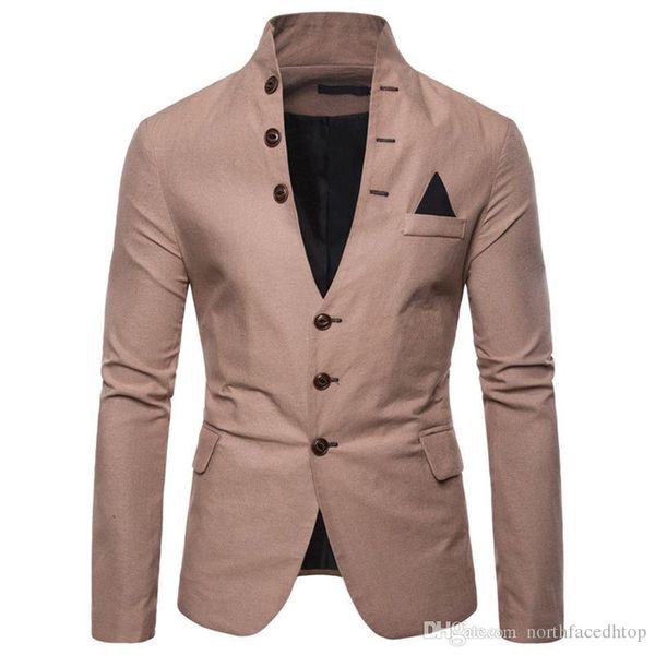 

кнопки мужские дизайнерские пиджаки стенд воротник сплошной цвет мужские tops casual мужской одежды, White;black