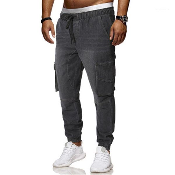 

sports pants sweatpants mens slim fit tracksuit sport gym sweat pants trousers casual long solid color pants men overalls, Black