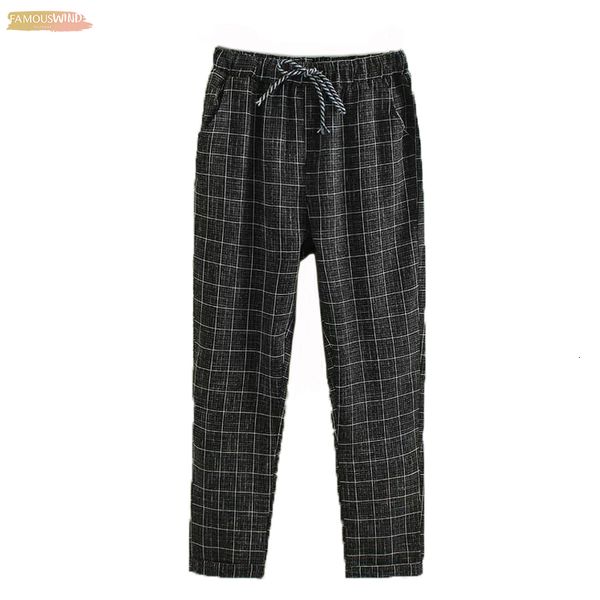 

brand women fashion summer casual pants clothes print plaid female harem pants loose clothing plus size, Black;white