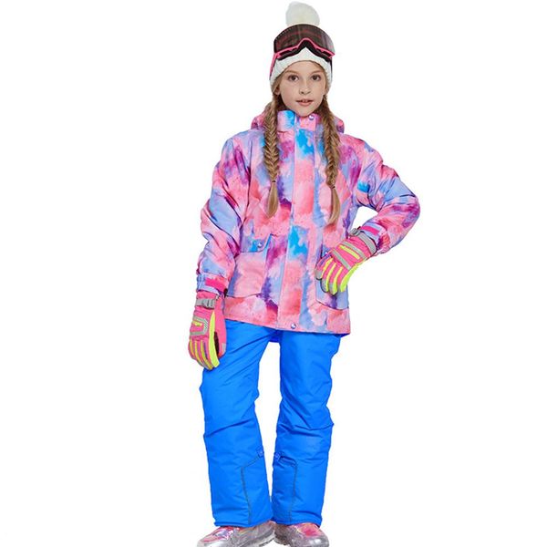

kids ski suits children windproof waterproof warm girls snow set winter skiing snowboarding jacket with bib trousers