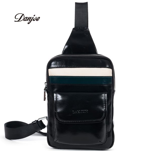 

danjue genuine leather chest bag men fashion real leather messenger bag soft brand men casue travel shoulder bags