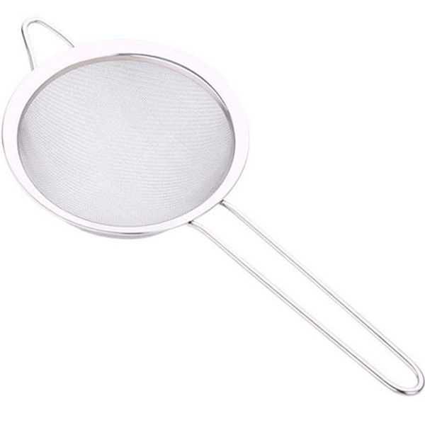 

durablel stainless steel kitchen flour handheld screen mesh strainer flour sieve oil strainer colander