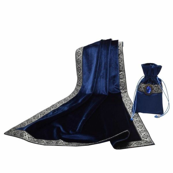 

practical tarot table cloth + tarot bag square tablecloth pouch decoration thick velvet black/red/blue/purple/dark green