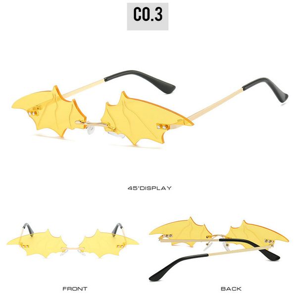 

bat rimless sunglasses 2020 new fashion uv400 rimless women sunglasses bat shape sun glasses true film lens ladies eyewear streetwear yuvfp, Blue