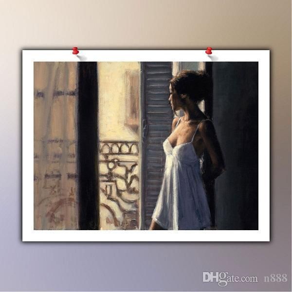 

fabian perez balcony hand painted &hd print wall art home decor art oil painting on canvas mulit sizes /frame options p175 0311