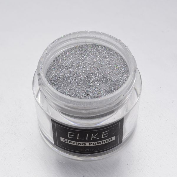 

elike dipping powder for nails 10g sparkling color shine without lamp cure nail dipping powder systems nail art design, Silver;gold