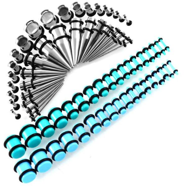 

72 шт нержавеющей стали беруши набор мужчина женщина earlets манометры подарок ювелирных изделий способ носилки верхнего качество ухо штепсе, Silver