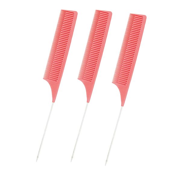 

3x plastic sectioning weaving highlighting foiling combs salon hair comb, Silver