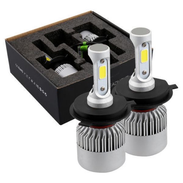 

2pcs s2 h4 40w 4000lm led headlight conversion kit car beam bulb hi/lo 6000k