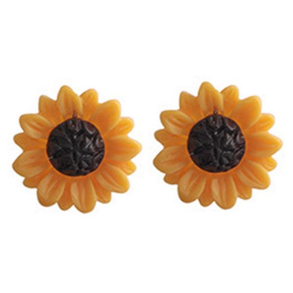 

new fashion sunflower big acrylic earrings boho summer beach holiday flower stud earrings for women girls charm jewelry, Silver