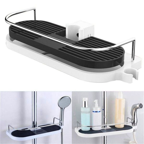 

bathroom shelf multifunction storage rack shower head shampoo holder towel tray adjustable bathroom shelves single tier