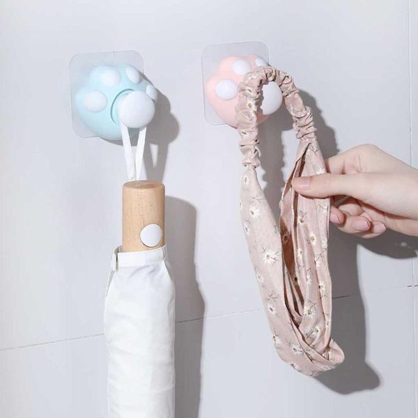

1x mount-at claw dual hook invincible hook-towel rack traceless hook set punch kitchbathroom door for home 2019