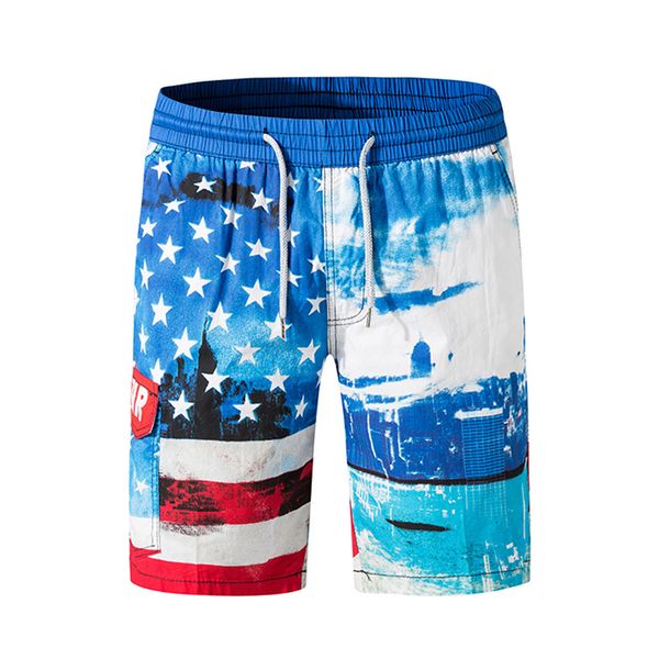 

fashion mens shorts surf board shorts summer sport beach homme bermuda usa short pants print quick dry boardshorts, White;black