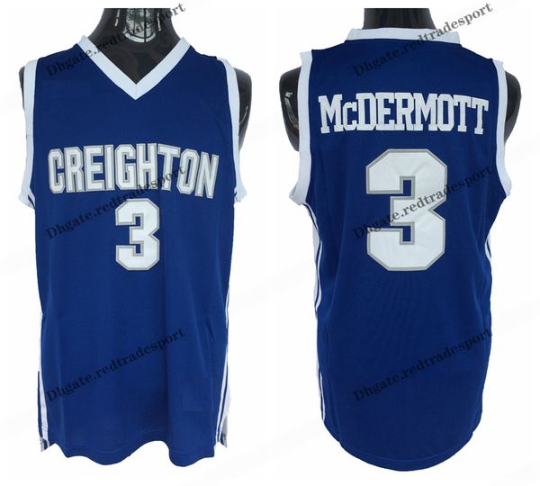 

mens creighton bluejays doug mcdermott college basketball jerseys home blue vintage #3 doug mcdermott stitched shirts s, Black