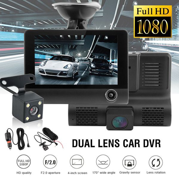 

1080p 3 lens vehicle tachograph car inside and outside camera multi-function recorder night vision