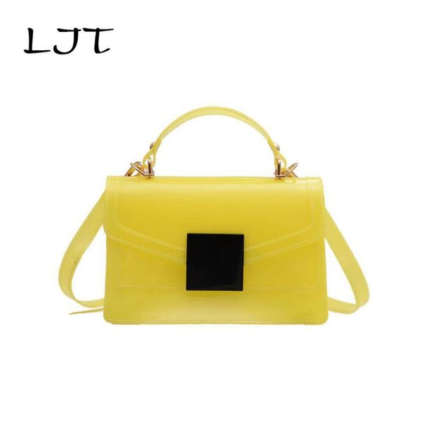 

ljt classic handbag women transparent pvc summer bag ladies jelly pvc messenger bags purse sac main femme