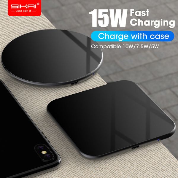 

15w qi quick charging wireless fast charger usb tpye c qc 3.0 mobile phone station for iphone samsung s9 xiaomi sikai
