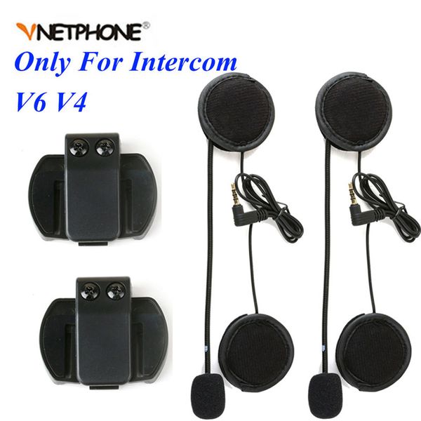 

2pcs 3.5mm ejeas v6 v6 pro accessories earphone speaker microphone clip for vnetphone v4/v6 motorcycle helmet bluetooth intercom